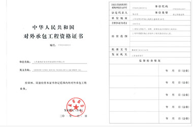 Chinese Government and Foreign International Contracting Project Qualifications